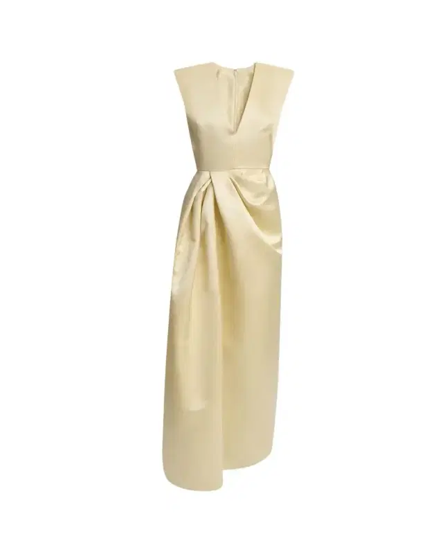 Givenchy Draped Silk Sleeveless Dress with Slit