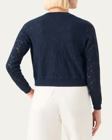 Akris Whitecaps Knit V-Neck Cardigan | Thumbnail 3