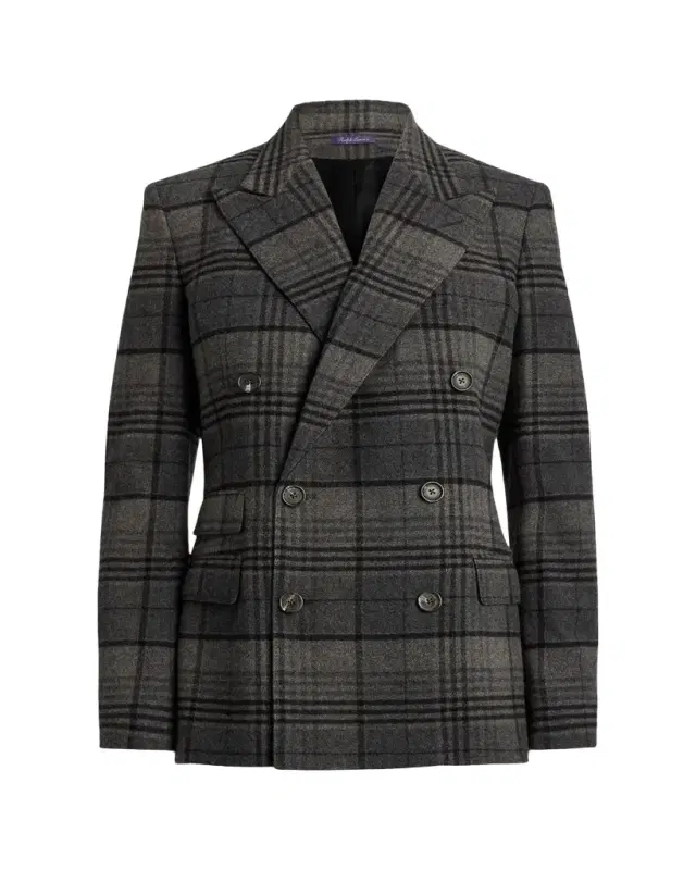 Ralph Lauren Collection Kent Plaid Wool Double-Breasted Jacket