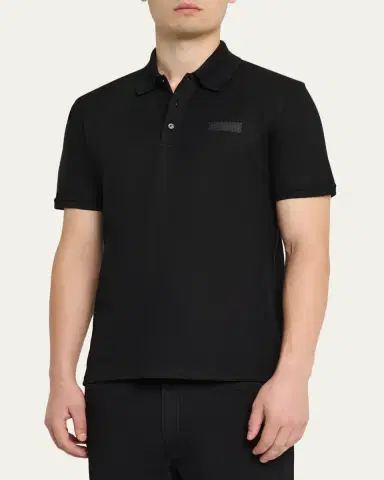 Givenchy Men's Grosgrain Label Pique Polo Shirt | Thumbnail 4 Givenchy Men's Grosgrain Label Pique Polo Shirt | Thumbnail 4