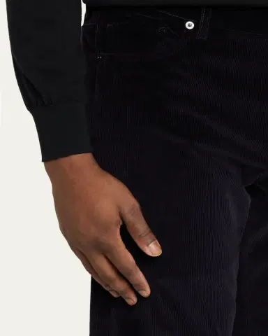 Zegna Men's Dark Gray Corduroy Straight-Leg Jeans | Thumbnail 5