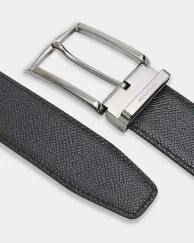 Ferragamo Men's Reversible Double Adjustable Hammered Leather Belt | Thumbnail 2