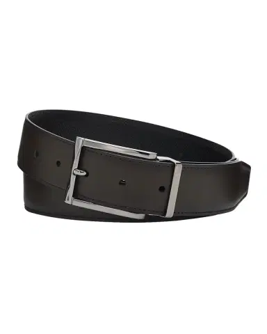 Ferragamo Men's Reversible Double Adjustable Hammered Leather Belt | Thumbnail 3