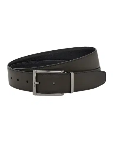 Ferragamo Men's Reversible Double Adjustable Hammered Leather Belt | Thumbnail 1