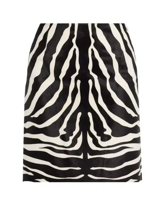 Akris Zebra-Print Pony Hair Pencil Skirt