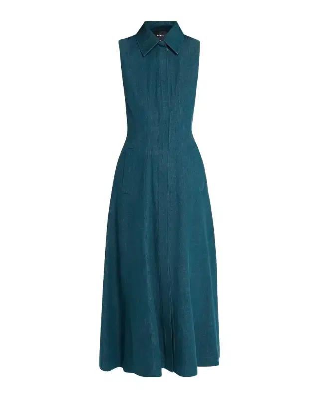 Akris Sleeveless Denim Midi Shirtdress