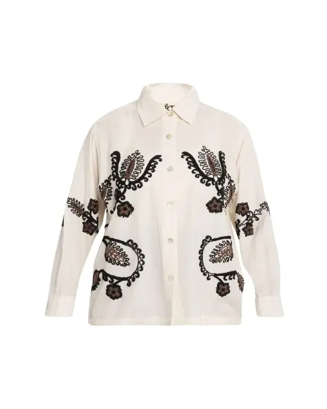 Kartik Research Embroidered Knot Long-Sleeve Shirt