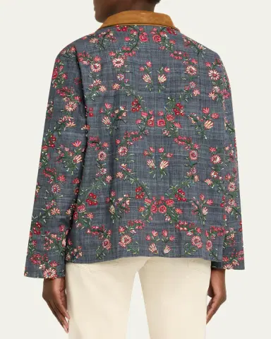 Kartik Research Palampore Floral Embroidered Chore Jacket | Thumbnail 3