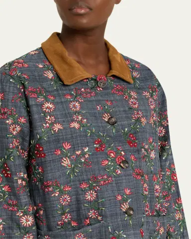 Kartik Research Palampore Floral Embroidered Chore Jacket | Thumbnail 5
