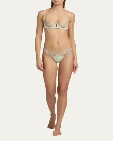 Kiki de Montparnasse Calla Lily Embroidered Balconette Bra | Thumbnail 2