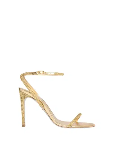 René Caovilla 105mm Embellished Metallic Leather Ankle-Strap Sandals | Thumbnail 1