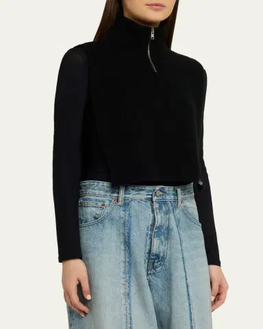 Maison Margiela Cropped Wool-Blend Sweater Vest | Thumbnail 4