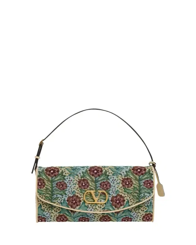 Valentino Garavani Small Floral Woven Shoulder Bag