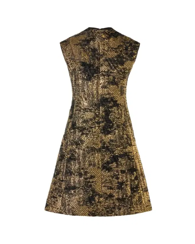 Akris Fragmented Techno Lame Jacquard Sleeveless Dress