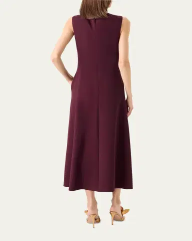 Akris Sleeveless Twisted Knot Wool Double-Face Midi Dress | Thumbnail 3 Akris Sleeveless Twisted Knot Wool Double-Face Midi Dress | Thumbnail 3