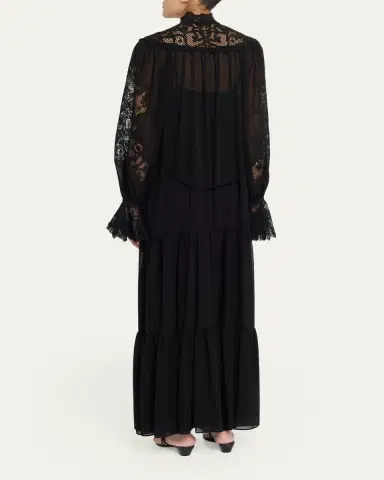 Kobi Halperin Skye Tiered Lace-Inset Maxi Dress | Thumbnail 3 Kobi Halperin Skye Tiered Lace-Inset Maxi Dress | Thumbnail 3