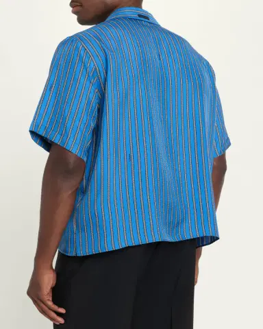 Versace Men's Meandr Print Silk Camp Shirt | Thumbnail 3 Versace Men's Meandr Print Silk Camp Shirt | Thumbnail 3