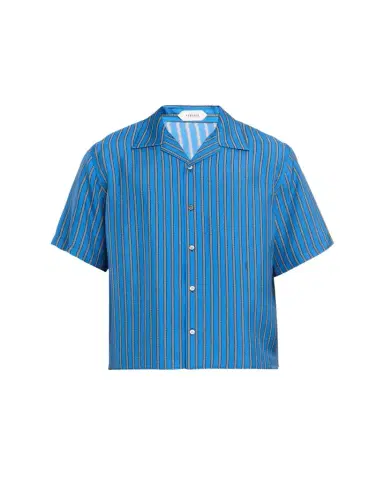 Versace Men's Meandr Print Silk Camp Shirt | Thumbnail 1 Versace Men's Meandr Print Silk Camp Shirt | Thumbnail 1