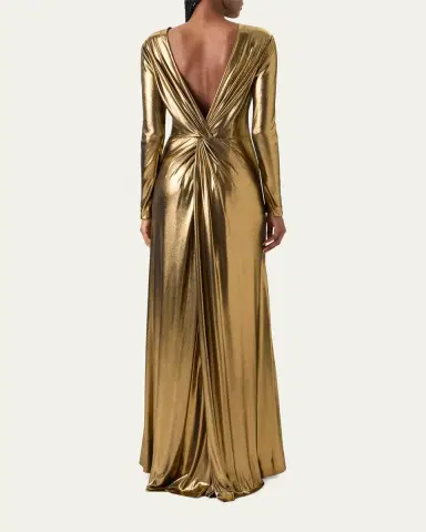 Akris Lurex Viscose Long-Sleeve Gown | Thumbnail 3 Akris Lurex Viscose Long-Sleeve Gown | Thumbnail 3