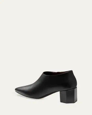 Bougeotte Leather Low Heeled Hexagon Booties | Thumbnail 2