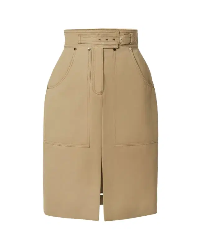 Carolina Herrera Belted Cotton Pencil Skirt