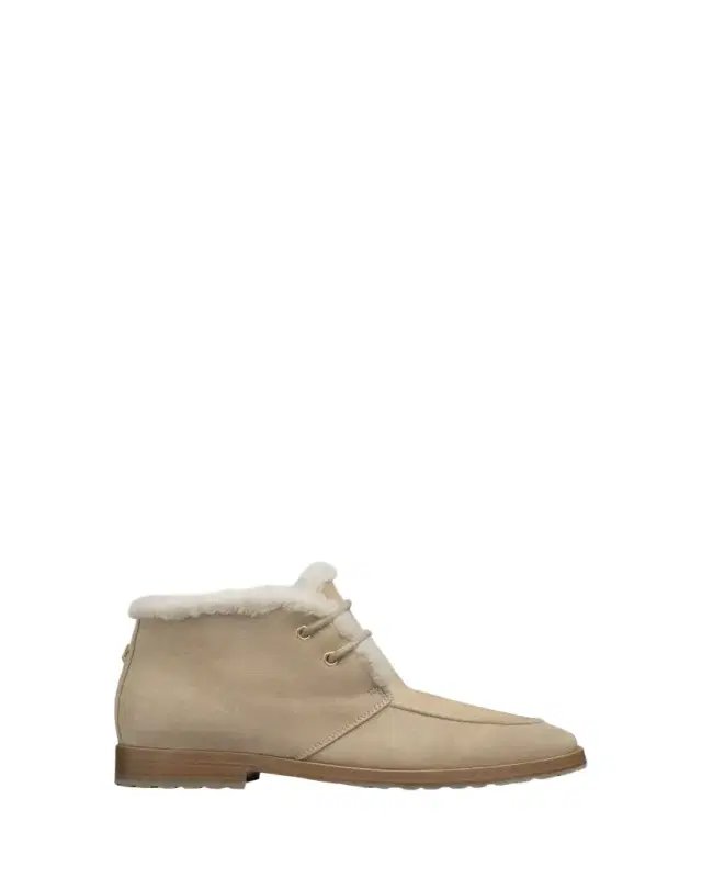 Bougeotte Suede Shearling-Lined Ankle Boots