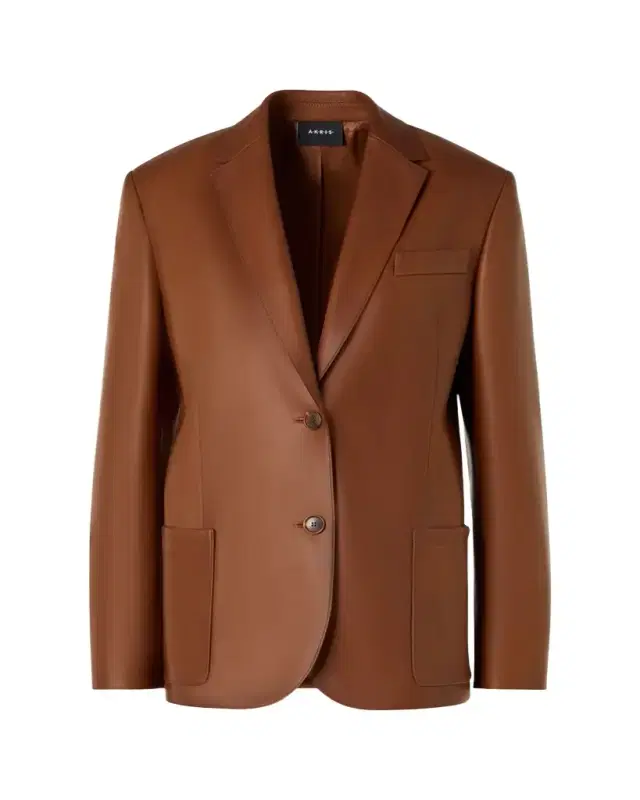 Akris Kora Nappa Leather Single-Breasted Jacket