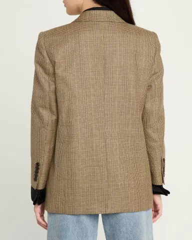 Nili Lotan Diane Check Wool Single-Breasted Blazer Jacket | Thumbnail 3