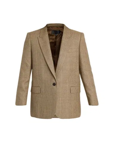 Nili Lotan Diane Check Wool Single-Breasted Blazer Jacket | Thumbnail 1