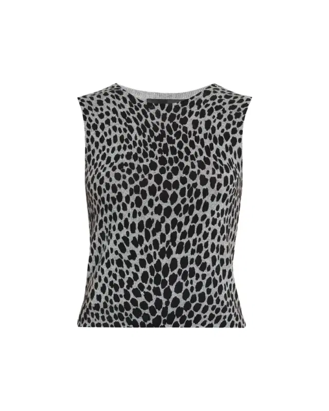 Nili Lotan Nessa Cheetah Cashmere Sweater Tank