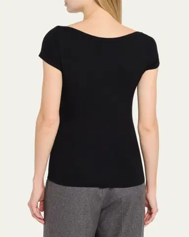 Majestic Filatures Soft Touch Bateau-Neck Top | Thumbnail 3