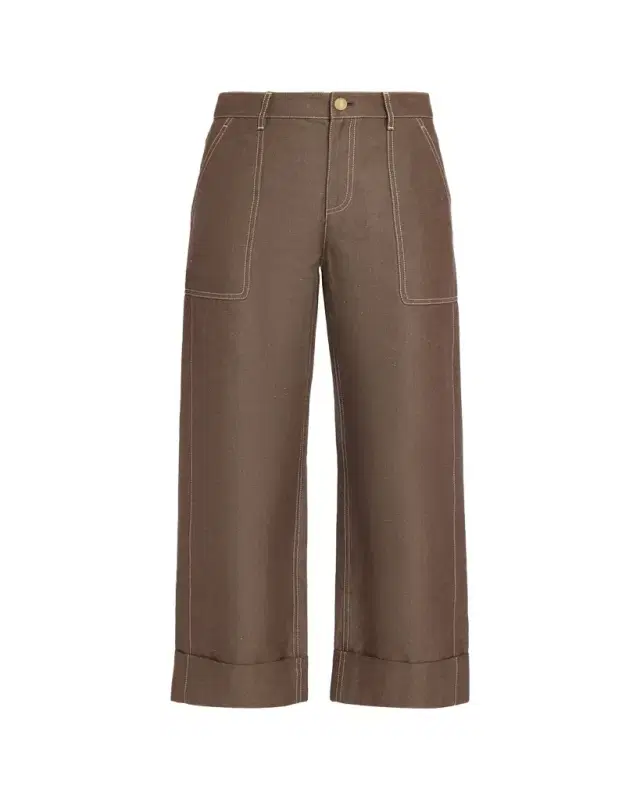 Lafayette 148 New York Highline Cuffed Linen-Cotton Ankle Pants