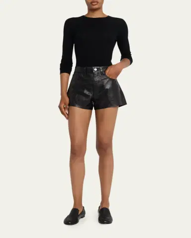 RE/DONE Leather A-Line Shorts | Thumbnail 2 RE/DONE Leather A-Line Shorts | Thumbnail 2