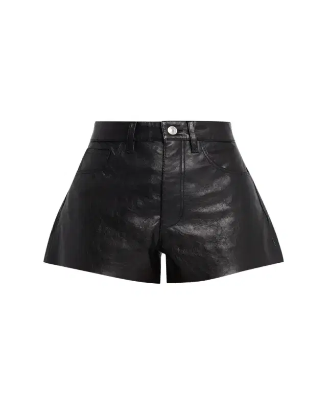 RE/DONE Leather A-Line Shorts