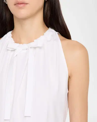 Givenchy Sleeveless Gathered Asymmetric Cotton Midi Dress | Thumbnail 5 Givenchy Sleeveless Gathered Asymmetric Cotton Midi Dress | Thumbnail 5