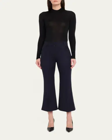 Stella McCartney Mid-Rise Wool Kickflare Crop Pants | Thumbnail 2