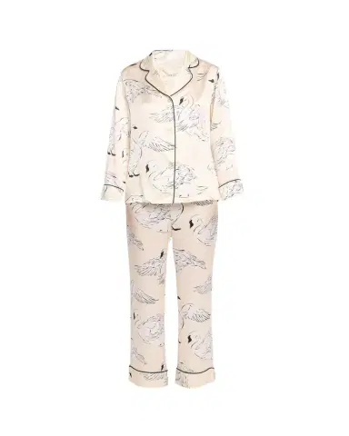 Olivia von Halle Lila Blanca Swan-Print Silk Satin Pajama Set | Thumbnail 1 Olivia von Halle Lila Blanca Swan-Print Silk Satin Pajama Set | Thumbnail 1