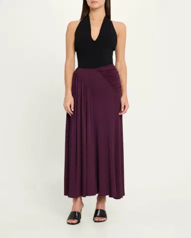 Rabanne Ruched Jersey A-Line Maxi Skirt | Thumbnail 2