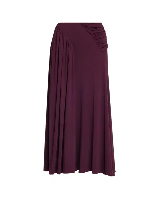Rabanne Ruched Jersey A-Line Maxi Skirt