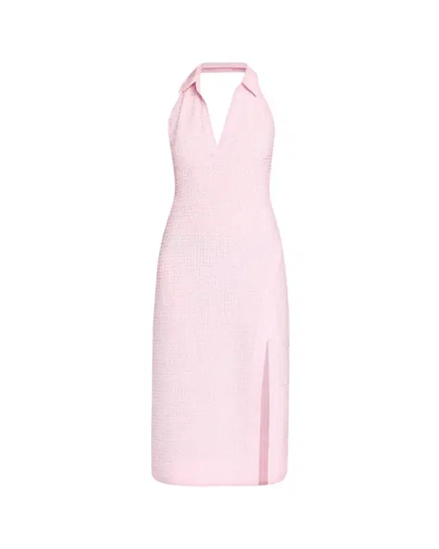 SIMKHAI Clairmont Seersucker Gingham Halter Dress