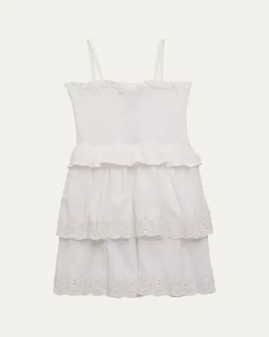 Ralph Lauren Little Girl's & Girl's Tiered Smocked Cotton Jersey Dress | Thumbnail 2