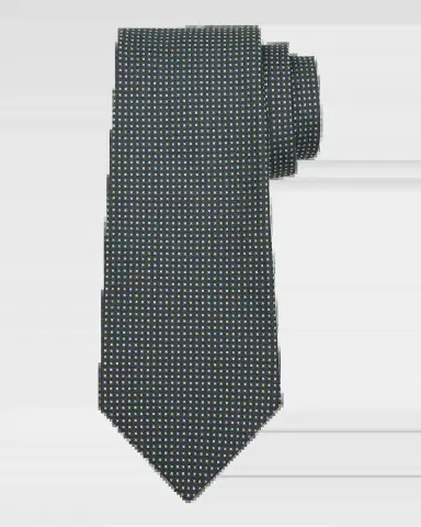 Kiton Men's Woven Micro-Geometric Silk Seven-Fold Tie | Thumbnail 2