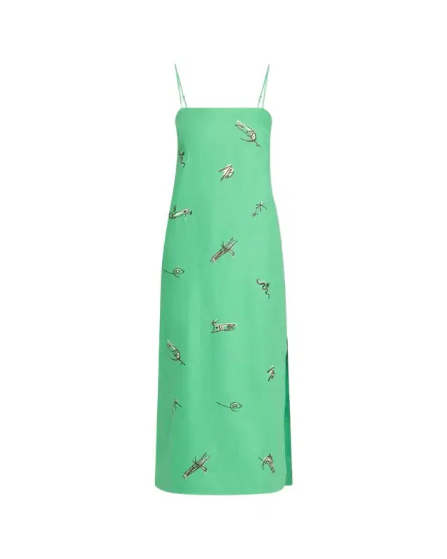 ALÉMAIS Wanda Embroidered Midi Dress