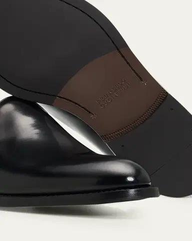 Brunello Cucinelli Men's Leather Venetian Loafers | Thumbnail 3