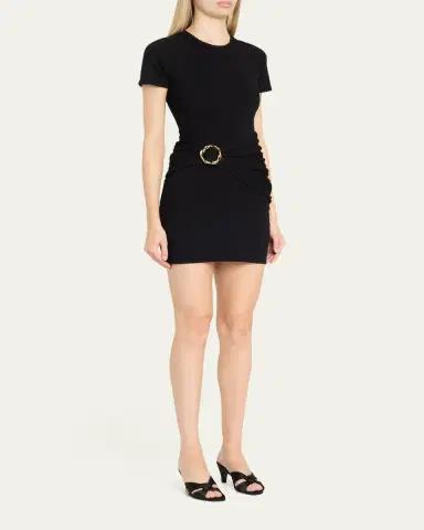 Simkhai Leni Ruched Mini Dress | Thumbnail 4 Simkhai Leni Ruched Mini Dress | Thumbnail 4