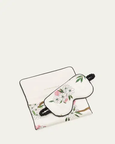 Olivia von Halle Audrey Floral-Print Silk Satin Sleep Mask | Thumbnail 2
