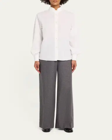 Officine Generale Alison Seersucker Button-Front Shirt | Thumbnail 2