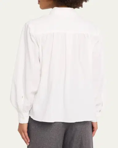Officine Generale Alison Seersucker Button-Front Shirt | Thumbnail 3