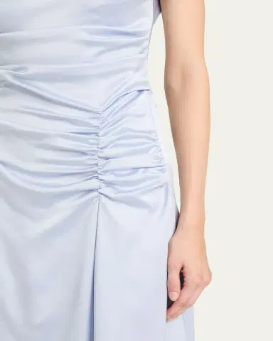Simkhai Joanna Asymmetric Satin Midi Dress | Thumbnail 5 Simkhai Joanna Asymmetric Satin Midi Dress | Thumbnail 5
