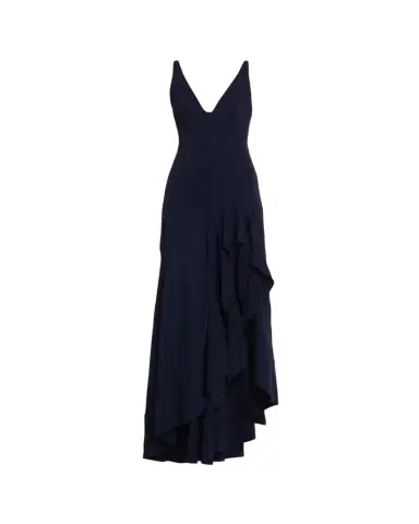 Stella McCartney Sleeveless V-Neck Frill Slit Maxi Dress | Thumbnail 1 Stella McCartney Sleeveless V-Neck Frill Slit Maxi Dress | Thumbnail 1